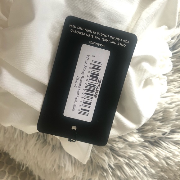 White Ruched Mini Skirt - Picture 4 of 5